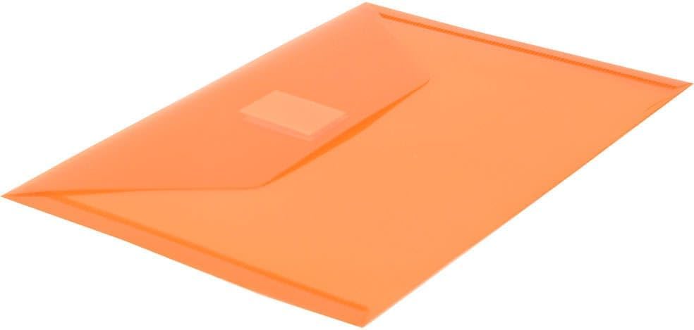 JAM PAPER Plastic Envelopes with Hook & Loop Closure - Index - 5 1/2 x 7 1/2 - Orange - 3/Pack