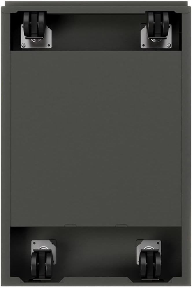 BOWERY HILL 20" D Mobile Pedestal 2-Drawer File/File. Full Width Pull in Charcoal