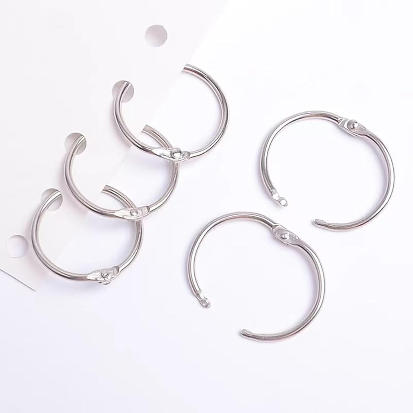 200Pcs 1 Inch Loose Leaf Binder Book Rings, with Metal Nickel Plated for Key,and Index Cards, for School, Home, or Office, Silver
