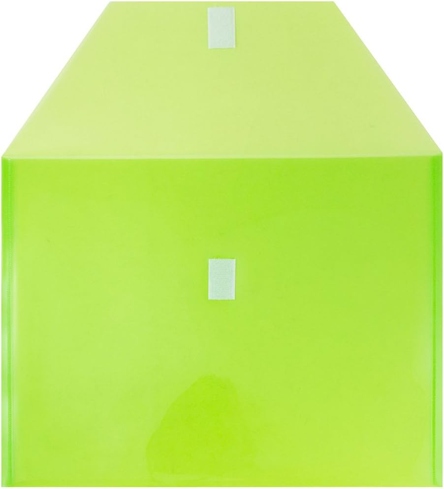 JAM PAPER Plastic Envelopes with Hook & Loop Closure - Letter Booklet - 9 3/4 x 13 - Assorted Colors - 12/Pack