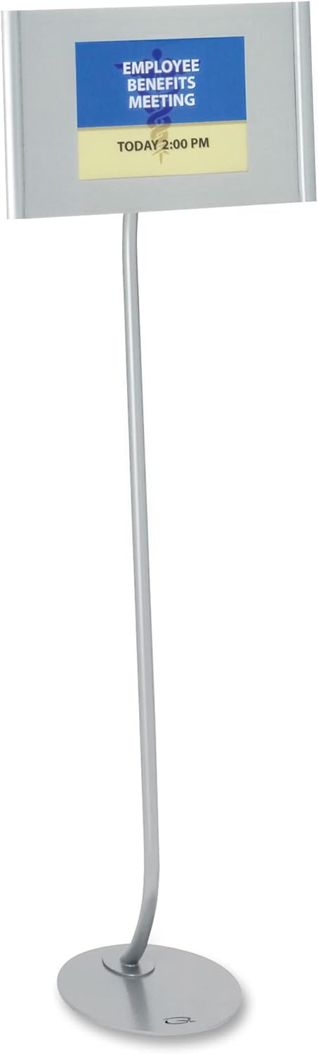 Quartet Designer Sign Stand, 11 x 17 Inches, Silver, Aluminum Frame (7922)