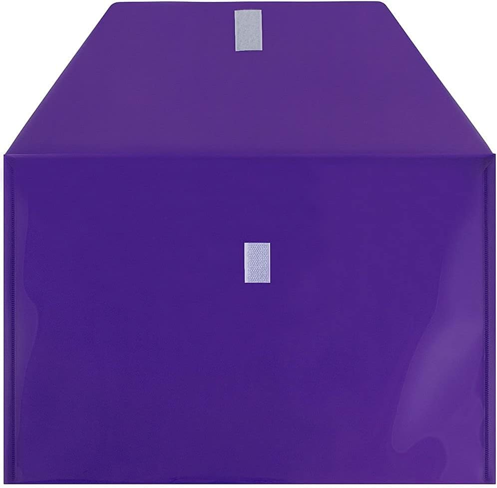 JAM PAPER Plastic Envelopes with Hook & Loop Closure - Legal Booklet - 9 3/4 x 14 1/2 - Assorted Colors - 6/Pack