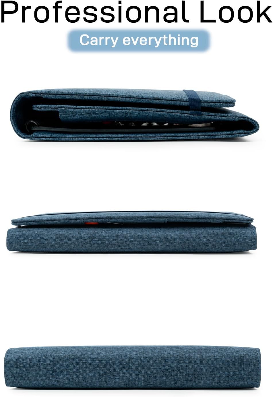 Sturdy Planner Cover for Rocketbook Smart Notebook - Water-Resistant Fabric Padfolio, Business Padfolio with Zipper Pen Pocket, Fits Executive Size A5, Rocketbook Accessories (Blue)