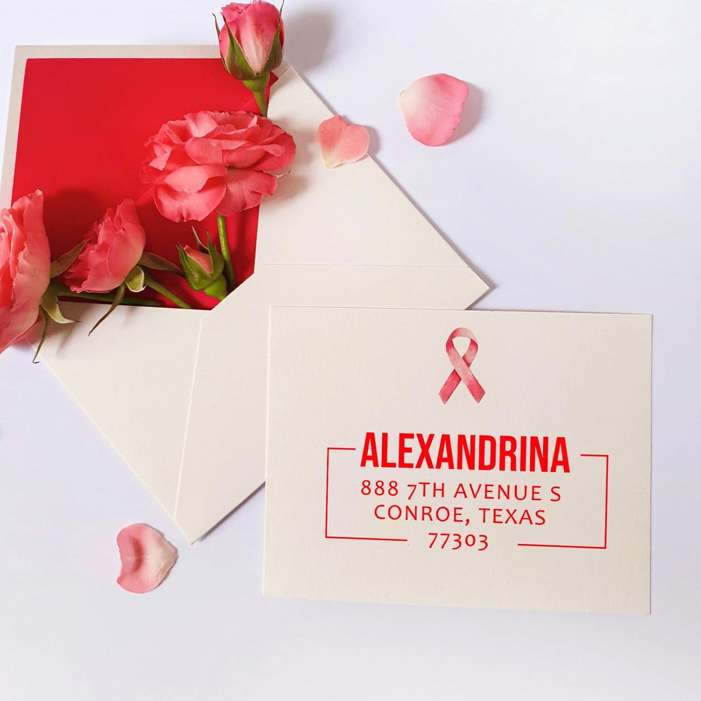 Address Stamp Self Inking Personalized 4 Lines, Custom Return Address Stamp with Clear, Consistent Impressions