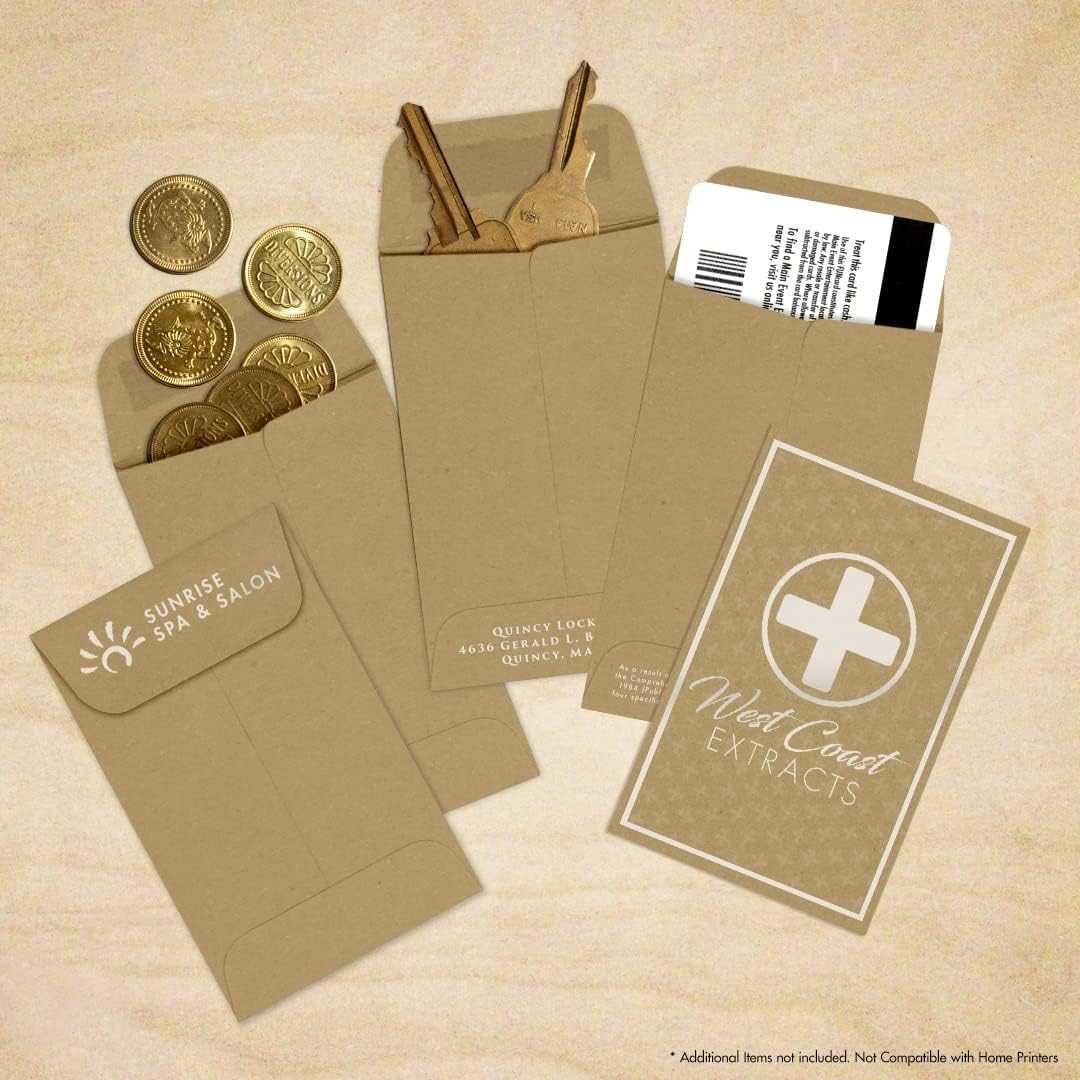 LUXPaper #1 Coin Envelopes | 2 1/4" x 3 1/2" | Grocery Bag Brown | 70lb. Text | 1,000 Qty
