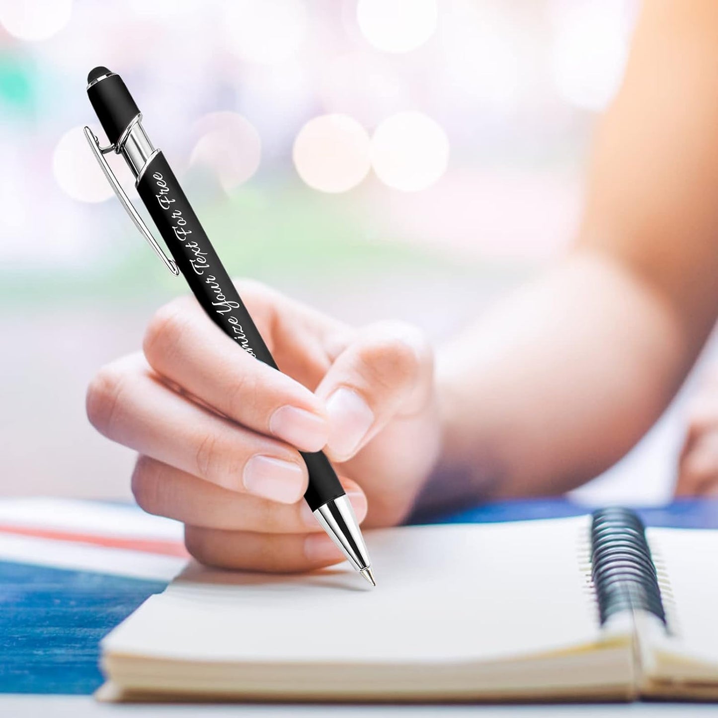 Max 500 Pcs Personalized Pens Bulk, Custom Pens with Free Engraving, Customized Stylus Tip Ballpoint Pen with Your Name Massage Text for School Office Business Graduation Anniversaries-200 Packs