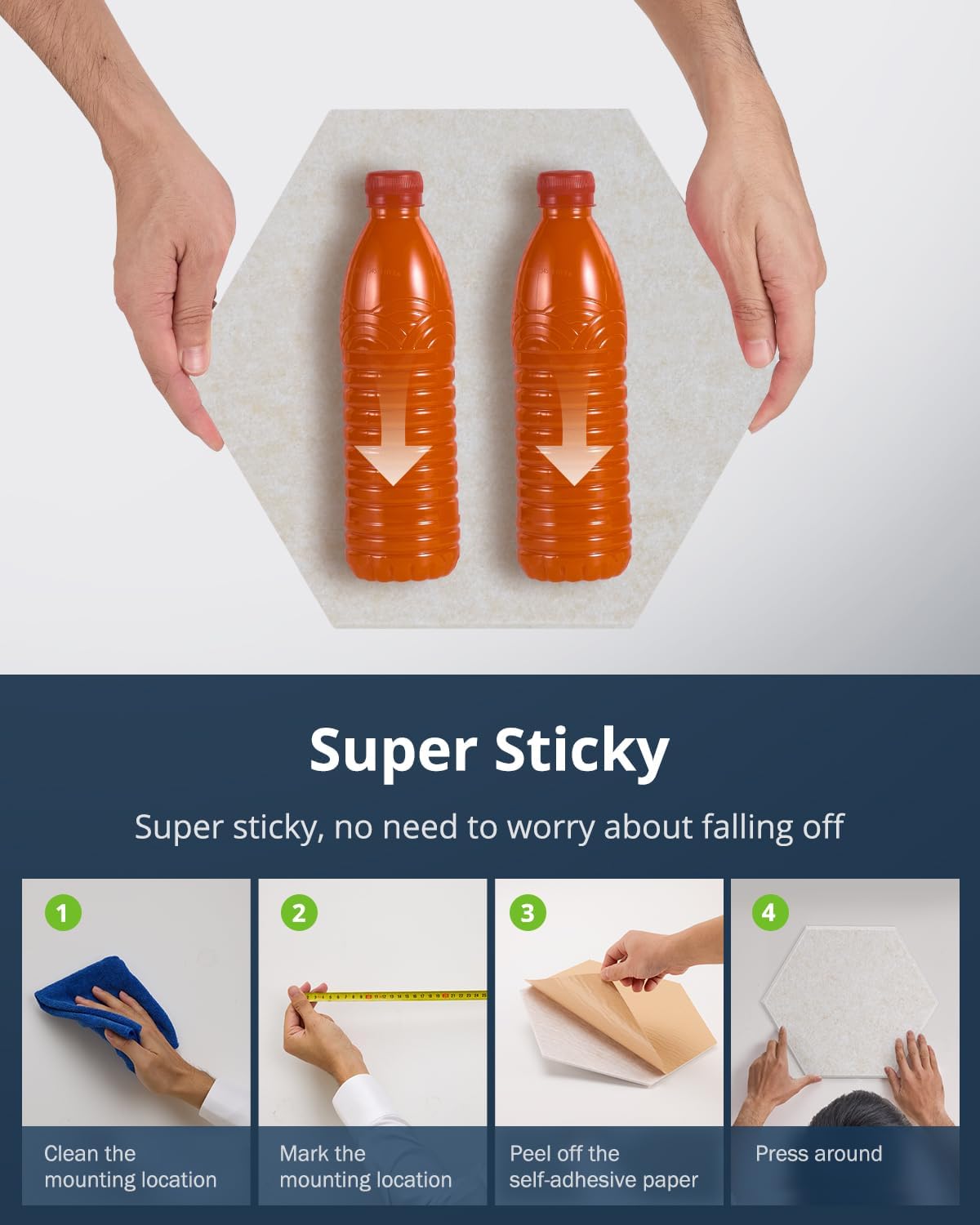 12 Pack Acoustic Panels Sound Absorbing, Self Adhesive Sound Proof Panels, Hexagon High Density Sound Deadening Panels, 12"X10"X0.4" Wall Decor for Bedroom,Home,Studio,Office(Beige)