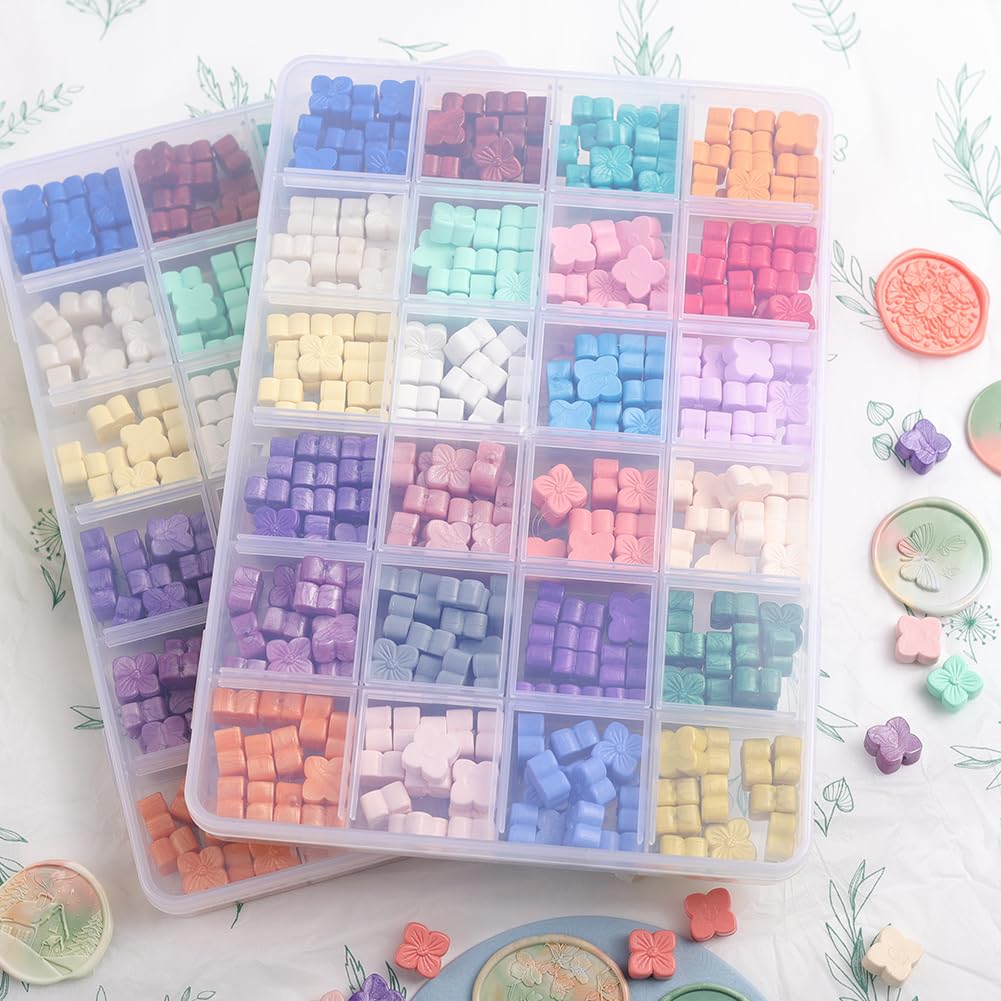 24 Colors Hydrangea Wax Seal Beads,Flower Sealing Wax Beads for Wax Seal Stamp, DIY Wax Seals,Decoration Envelopes Invitation Letters Gift Package (24 Color Flower Beads)