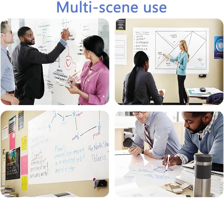 Magnetic Whiteboard Contact Paper, 36" x 48" Stick on Magnetic Dry Erase White Board Sticker on Wall, Easy to Write for Drawing, School, Office, Kitchen Fridge