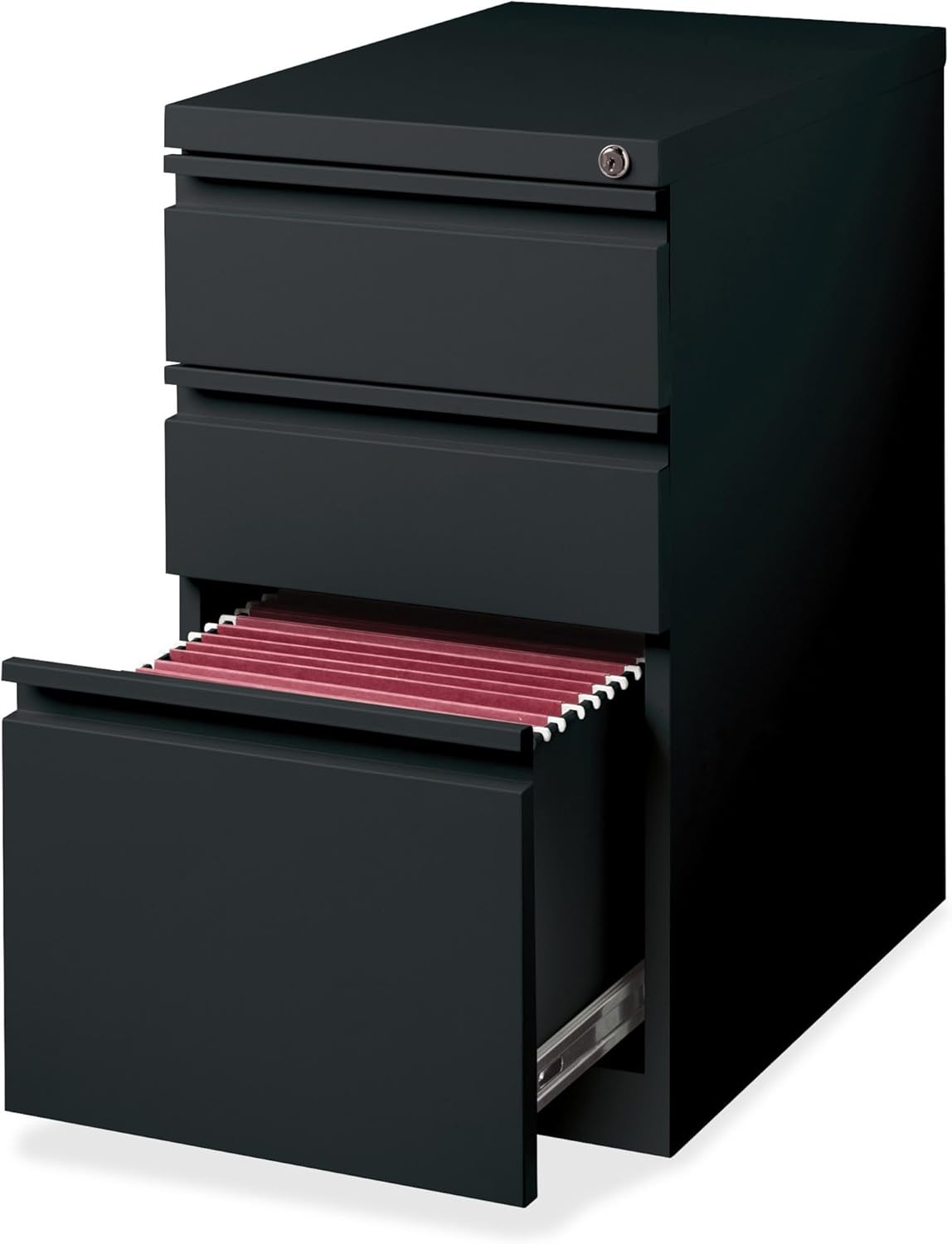 Workpro™ - File Cabinet - Vertical Mobile Pedestal File Cabinet - 19.87" x 15" x 27.75" - Black