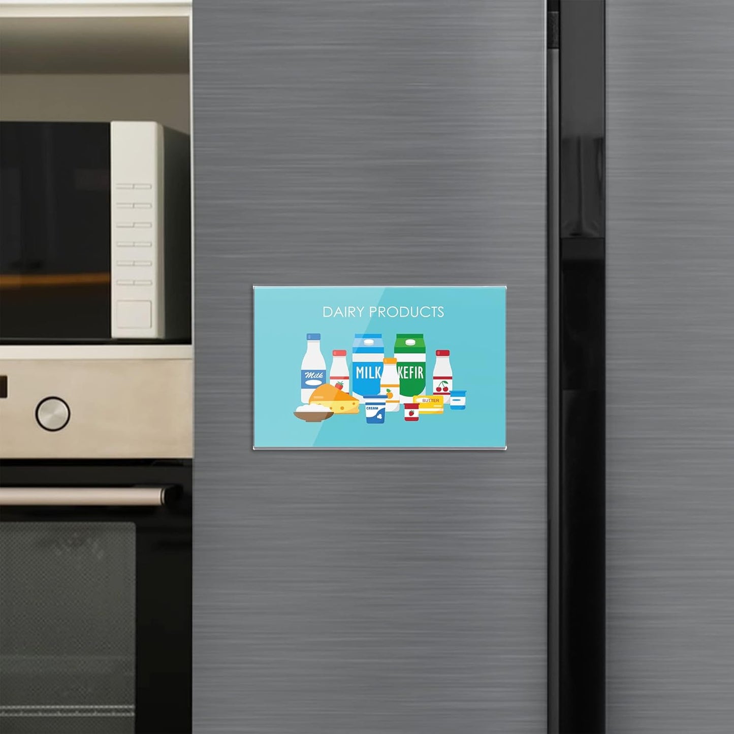 Lesnlok 10 Pack Wall Mount Acrylic Sign Holder 3x5 inch,with 3M Tape Adhesive for Office, Home, Store, Restaurant, No Drilling