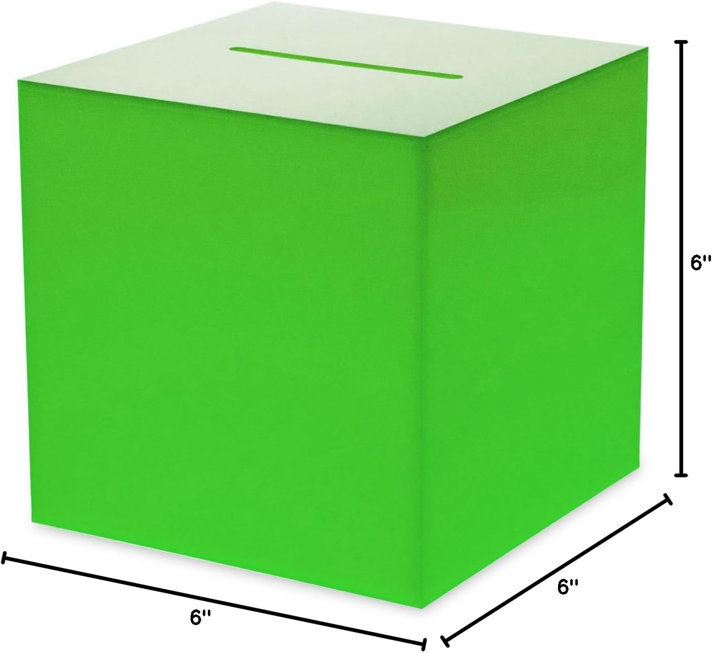 Source One Premium Acrylic Cube Donation Box with Deluxe Rear Open Door and Cam Lock Suggestion Box (6 Inch, Green)