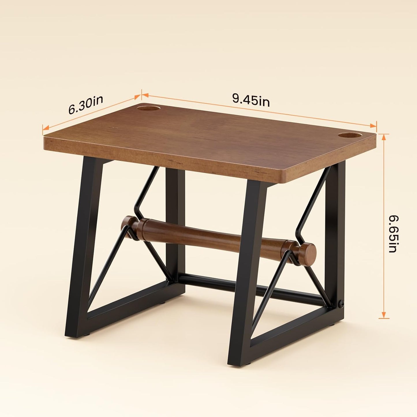 Label Holder for Rolls and Fan-fold Labels, Wooden Label Holder for Desktop Thermal Label Printer, Shipping Printer Accessory for Home, Office, Small Business (Black Walnut)