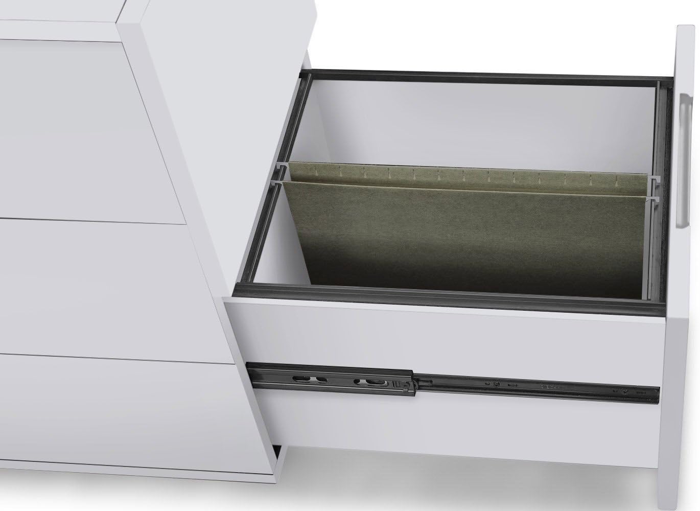 ZURI Hayes Modern 2 Drawer Mobile Legal and Letter Filling Pedestal - White