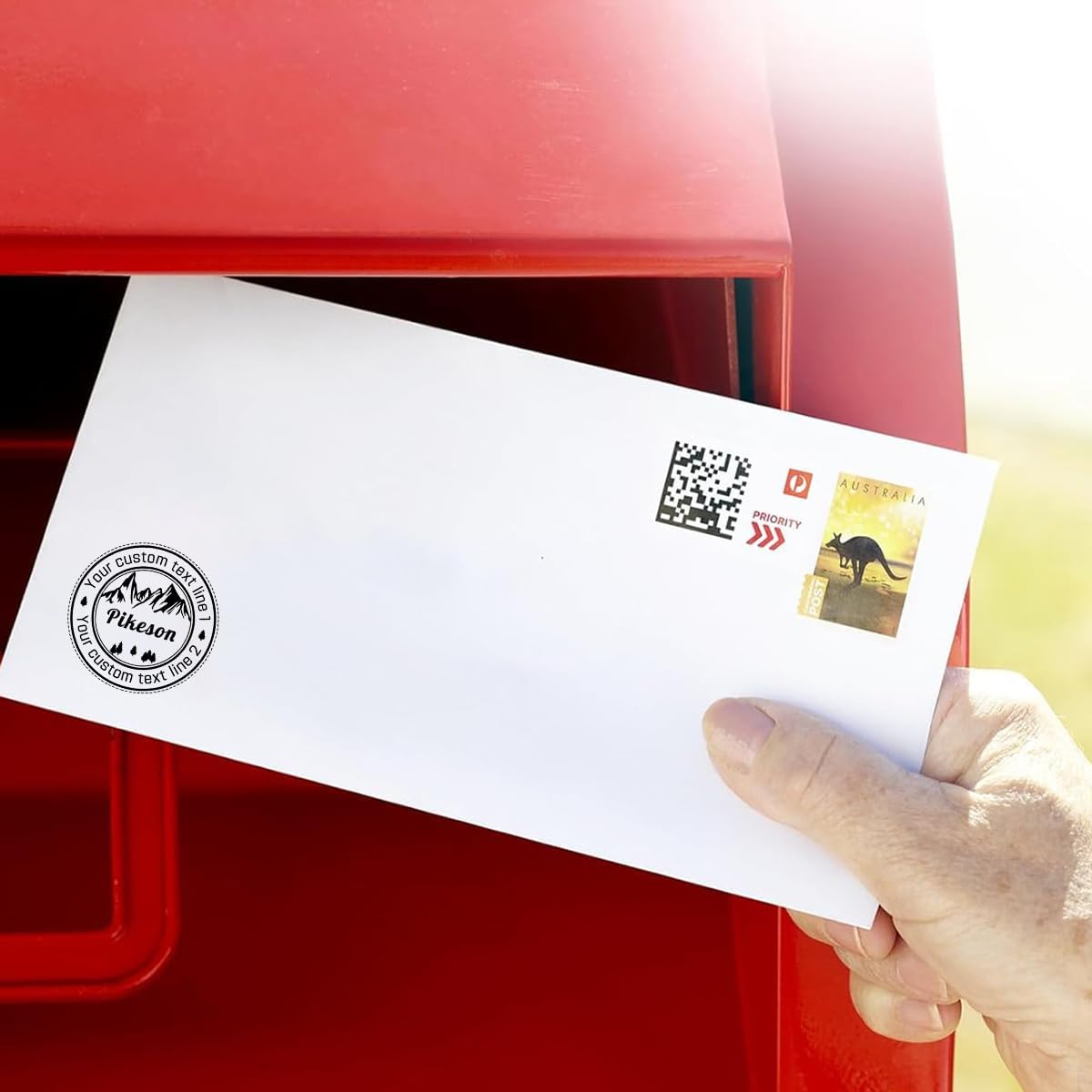 Personalized Round Address Stamp, Custom Self Inking Rubber Stamp with Name Initials Text, Customized Monogram, Wedding Address Stamp, Stampers for Office, Small Business, Events