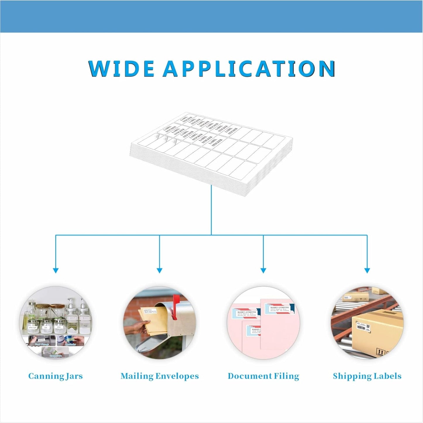 Address Labels, JIQEZNL Premium 1" x 2-5/8" Mailing Labels for Envelopes, 3000 Address Label Sticker Paper for Laser/Ink Jet Printer, White Blank Printable Sticker Labels 30 Per Sheet 8.5"×11"