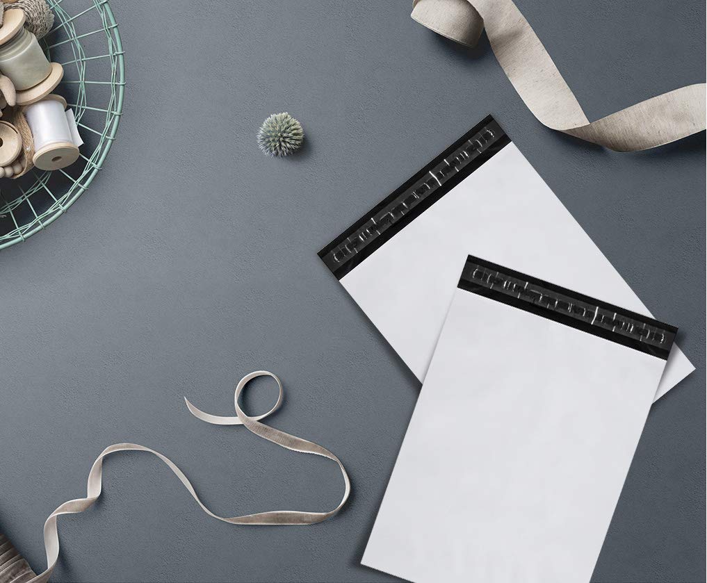 KKBESTPACK 10x13 Poly Mailers Self Sealing Shipping Envelopes CPB68 Waterproof Postal Bags (White,10x13 Pack of 1000)