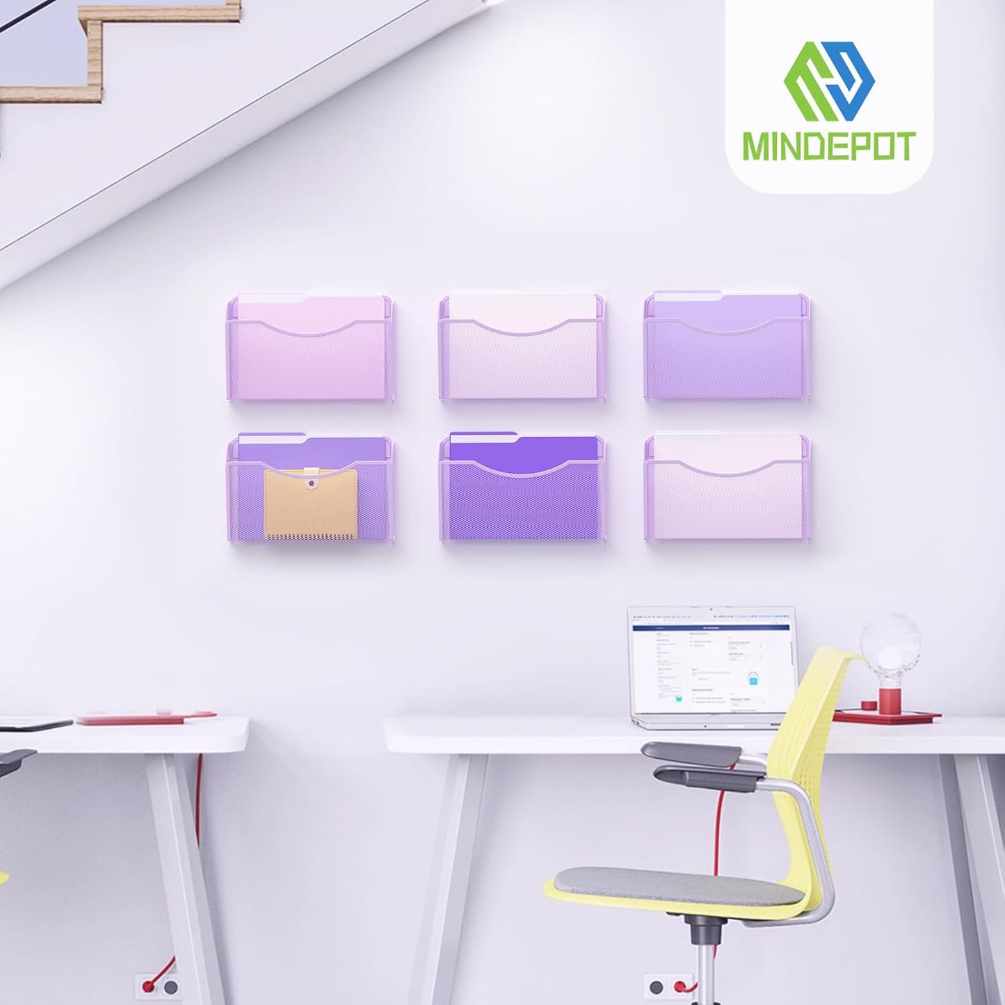 Wall File Organizer,Hanging Wall Mounted File Folder Binder Holder Mail Organizer for Office,Home and School Supplies