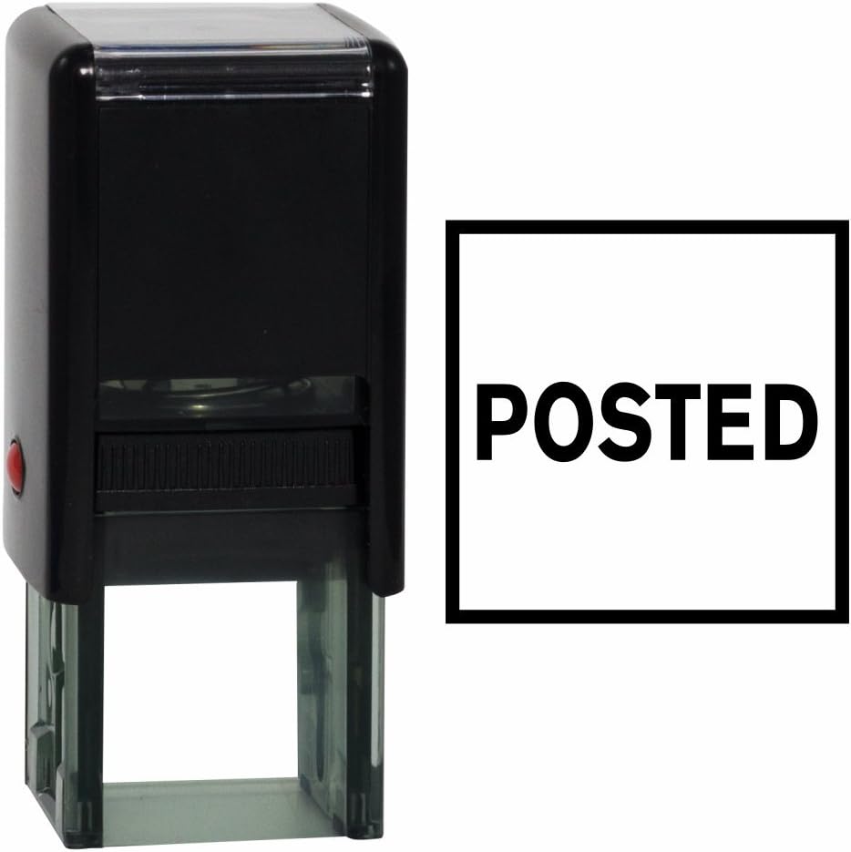 Square Posted Self Inking Rubber Stamp (Black Ink)