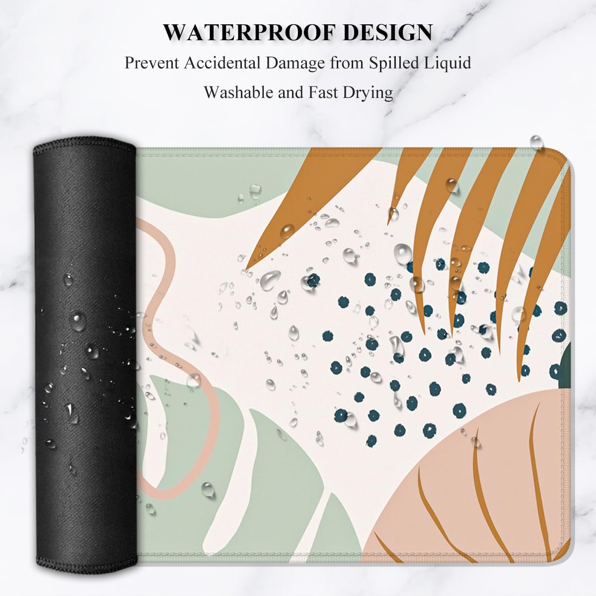 Auhoahsil Large Mouse Pad, XXL Gaming Mousepad, Desk Mat for Desktop, Thick Rubber, Big & Long Size, Stitched Edges, Full Desk Pad for Laptop & Computer, Extended 35.4 x 15.7 in, Boho Style