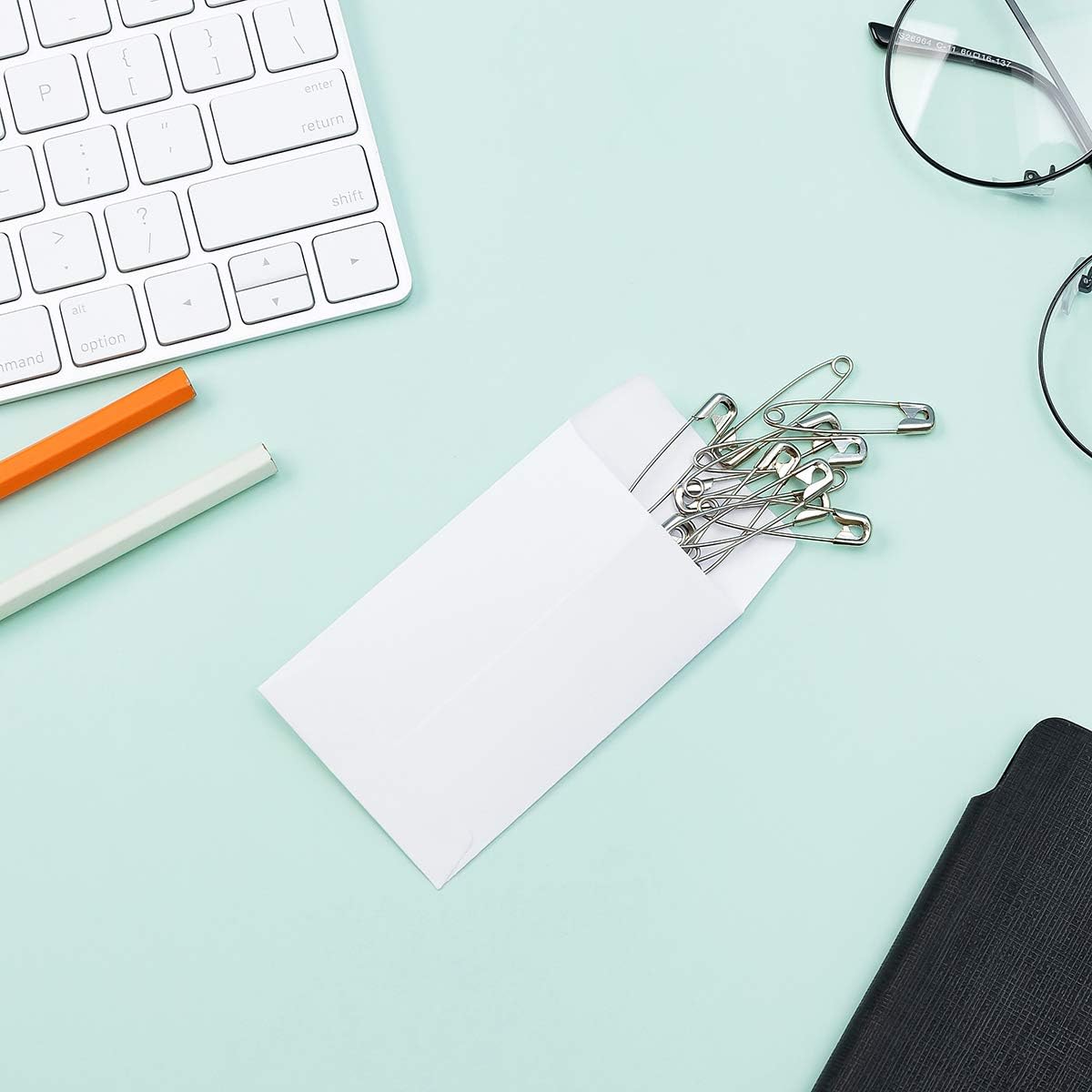 100 Pack White Small Coin Envelopes Self-Adhesive Kraft Paper Seed Envelopes Mini Parts Small Items Stamps Storage Packets Envelopes for Garden, Office or Wedding Gift (3.23"×4.53")