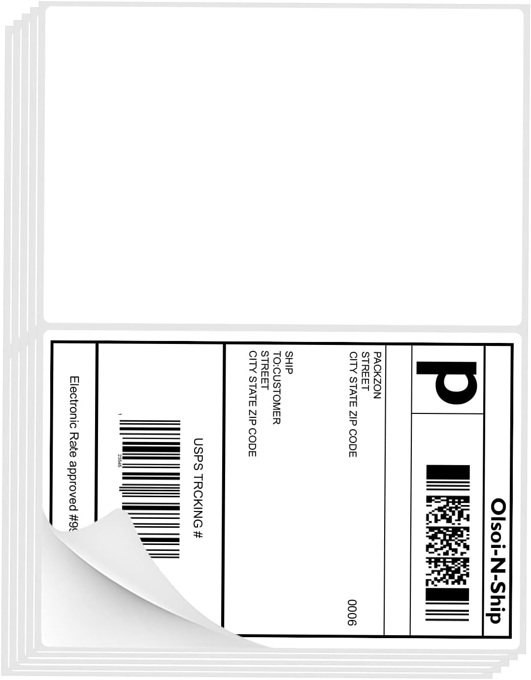 8-1/2"×5-1/2" Shipping Labels 60 Labels Sticker Paper for Laser/Ink Jet Printer mailing Labels 8.5"×11" White 2 per Sheet