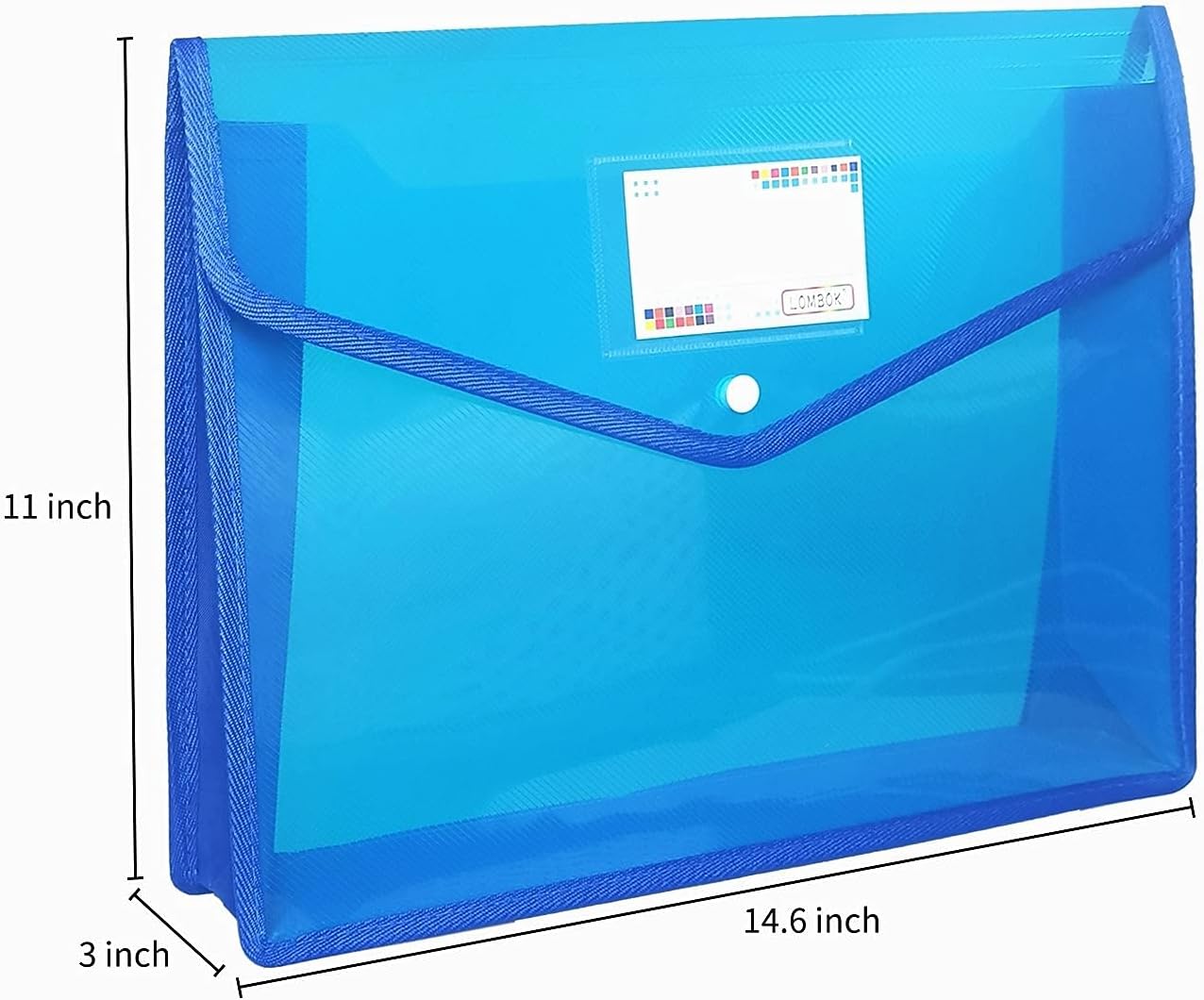 YoeeJob Plastic File Folders Legal Size 2 Pcs, Expandable Document Folder with Snap Button Closure, A4 Expanding File Wallet Envelopes Pouch with Label Pocket, Blue