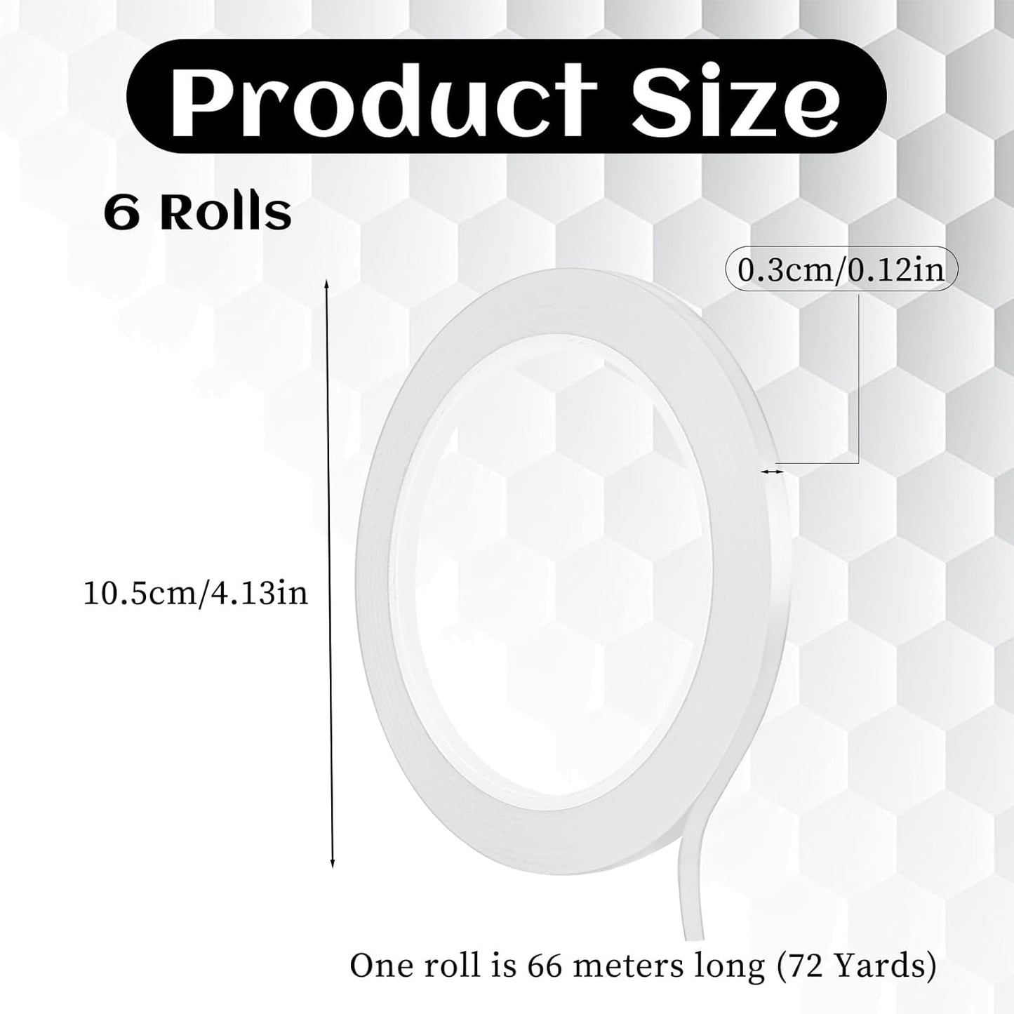 6 Rolls 1/8" Thin Dry Erase Board Tape Whiteboard Graphic Chart Line Grid Marking Tapes Pinstripe Tape Thin Painters Tapes for DIY Art Graphic Chart Marking(216 Feet Per Roll)