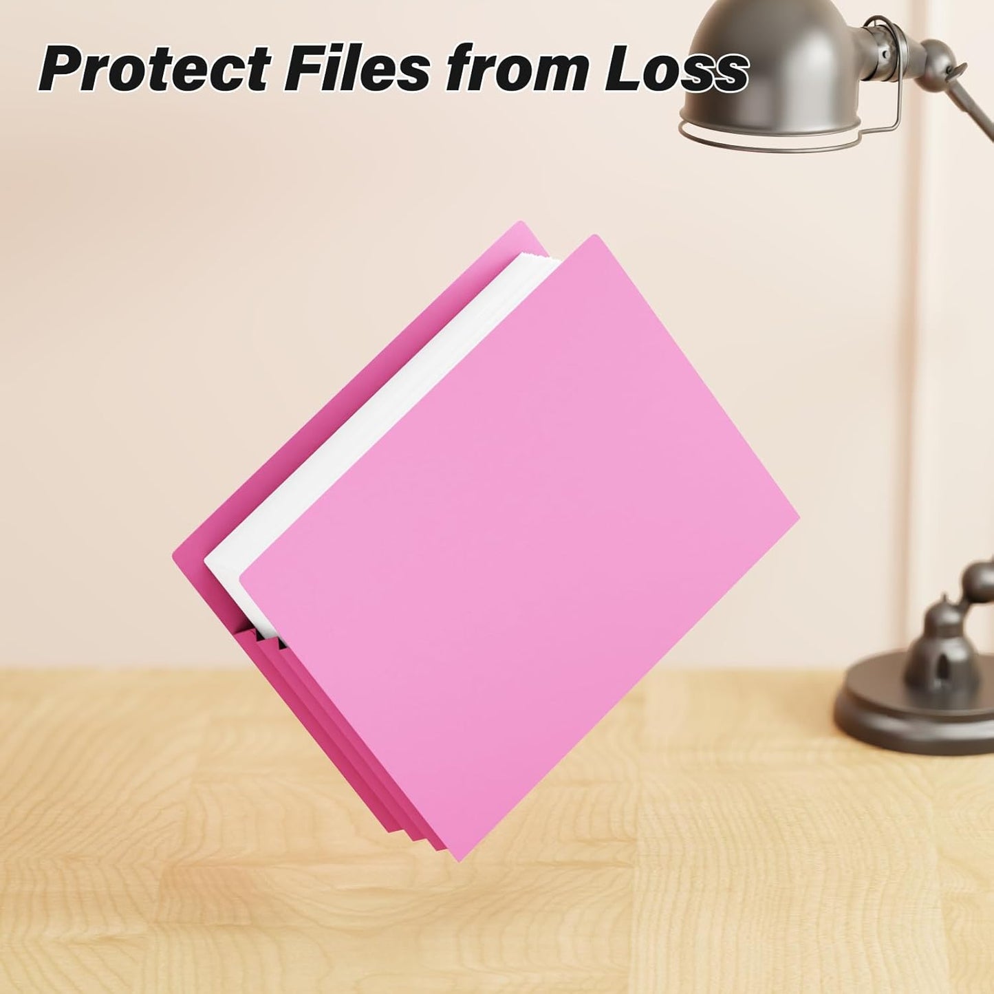 Ansook Plastic 3.5” Expandable File Jackets,6 Pack Large Capacity File Folders,Letter Size File Pockets,Heavy Duty Expanding File Jacket,Straight-Cut Tab for Manila Folder,Assorted Colors File Folders