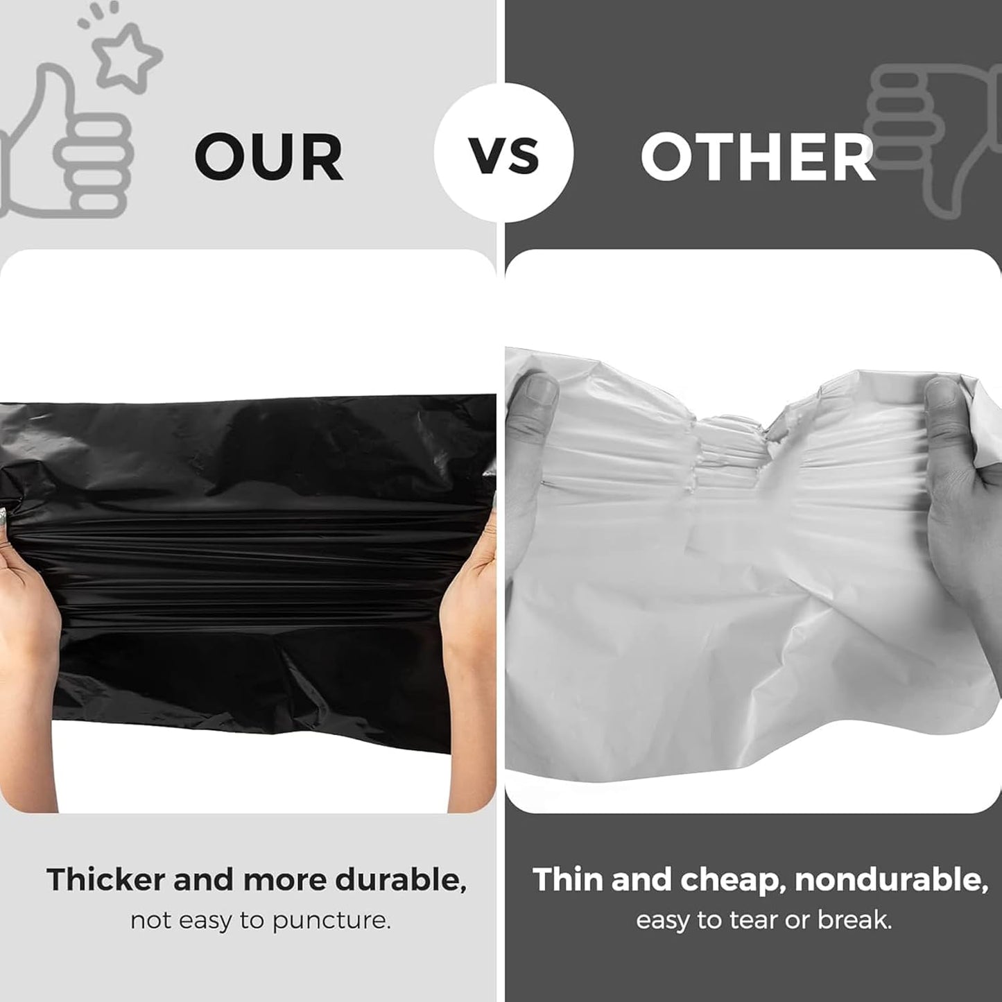 Metronic Poly Mailers 10x13 200 Pcs | Small Shipping Bags for Clothing | Strong Adhensive Seal Seal Mailing Bags for Small Business, Tear-resistant Shipping Envelopes Package Bags in Black