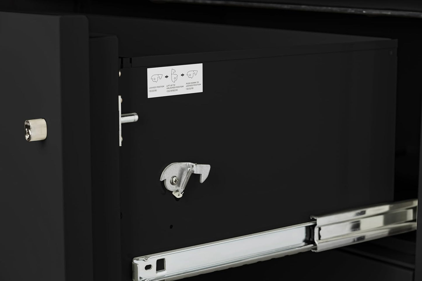 25 inch 4-Drawer Vertical Fireproof File Cabinet – Letter Size Filing – Key Lock – Water Resistant Seal – Fire and Impact Rated – Black Finish – Model LTR4W25B