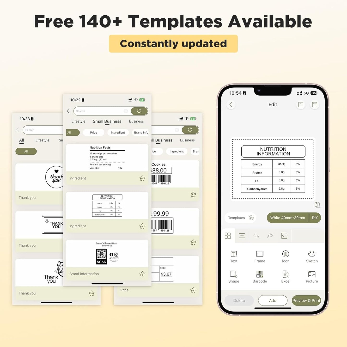 SUPVAN T50M Pro Bluetooth Label Maker Machine with Tape, Wide Waterproof Label, Versatile App with 40 Fonts and 450+ Icons, Inkless Labeler for Home, Kitchen, School, Office Organization, Black