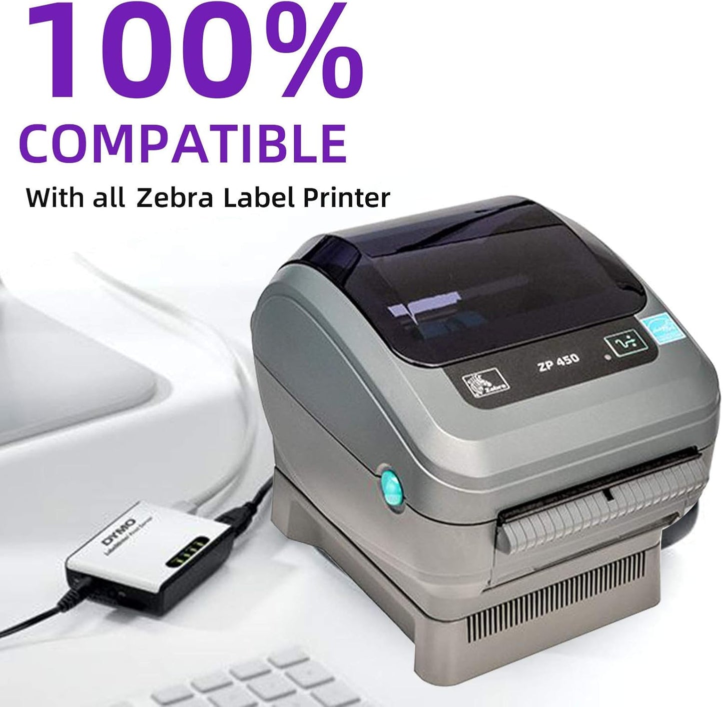 AveneMark 8 Stacks 4000 Labels 4" x 6" Fanfold Direct Thermal Labels, Postage Shipping Labels Paper with Perforated, Strong Adhesive Label for Zebra, Rollo, MUNBYN Thermal Printer,500 Labels per Stack