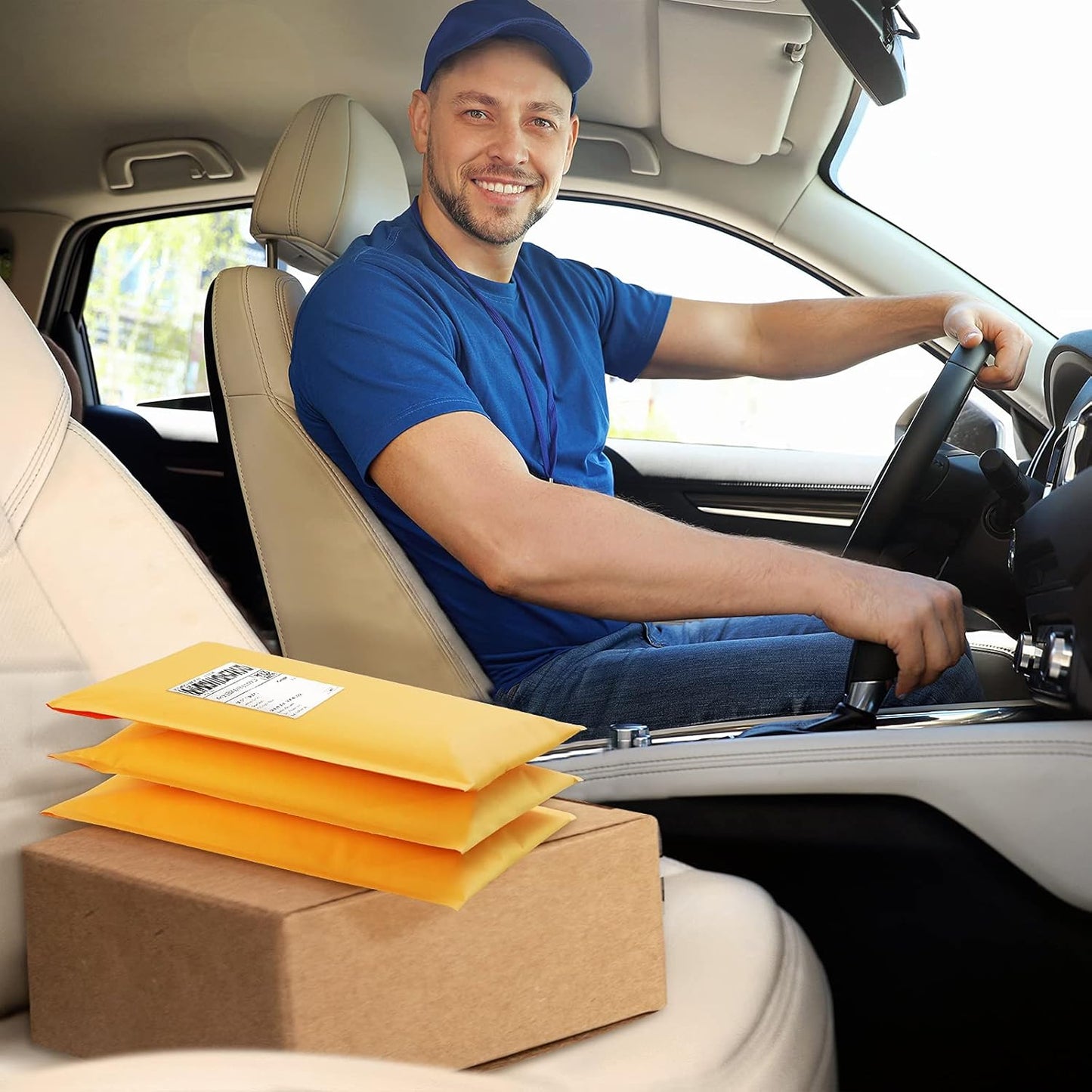 UCGOU Kraft Bubble Mailers 10.5x16 Inch 25 Pack Usable Size 10.5x15 Yellow Padded Envelopes #5 Large Mailing Packages Self Sealing Tear Resistant Boutique Bulk Mail Shipping Bags for Book and More