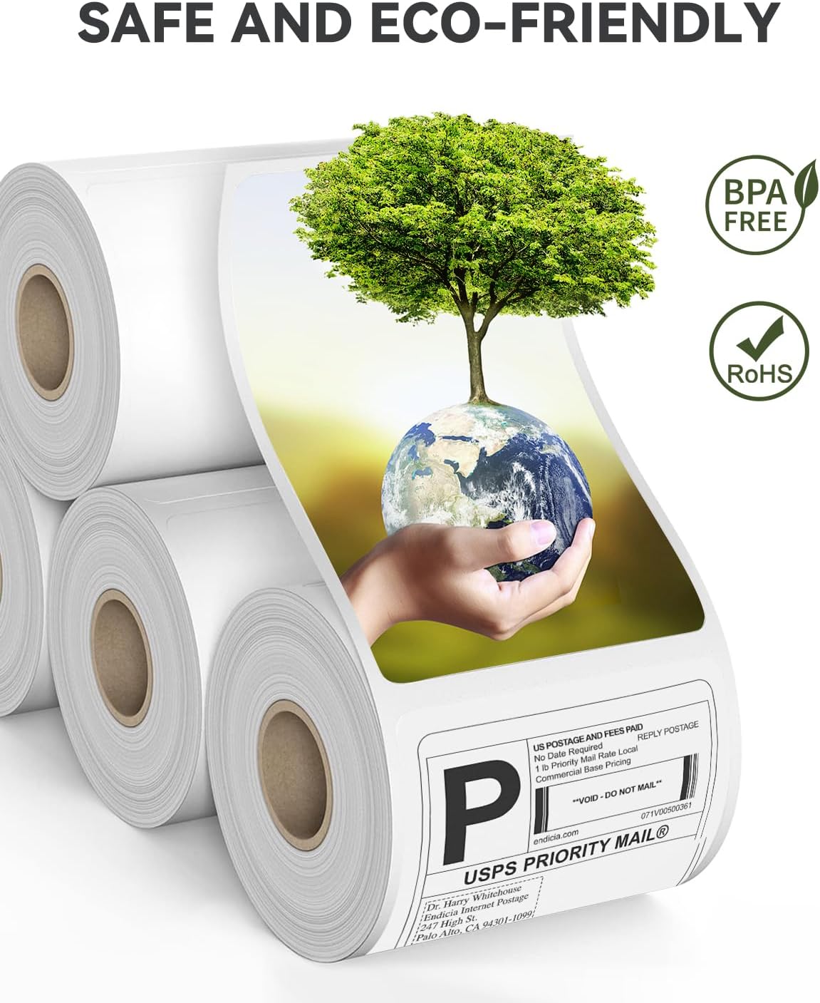 4x6 Direct Thermal Labels, 500 Shipping Labels Compatible with Label Printer, Perforated Shipping Paper for Most Thermal Label Printer, Commercial Grade