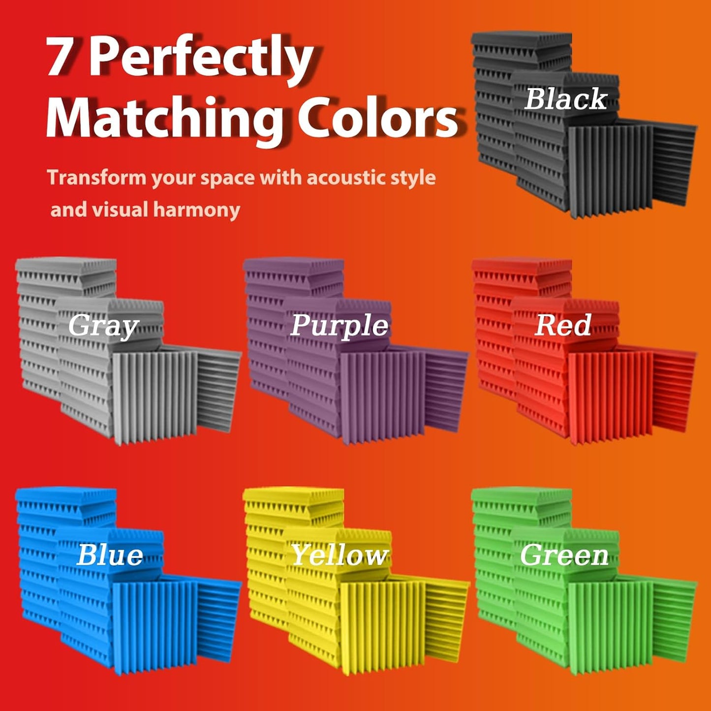 54 Pack Acoustic Panels – Sound Proof Foam Panels for Wall 12"x12"x2", Flame Retardant Wedge Acoustic Foam, High-Density Sound Absorbing Panels for Home Studio(Gray, 2" Thick 54 Pack)