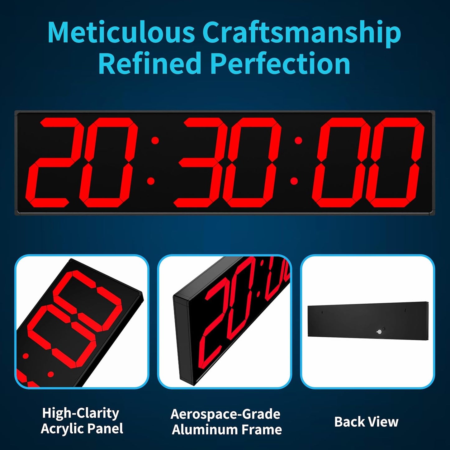 Large Digital Wall Clock 28" with GPS Auto-Sync, Remote Control & Timer, Wall-Mounted for Classroom, Office, Gym, Conference Room