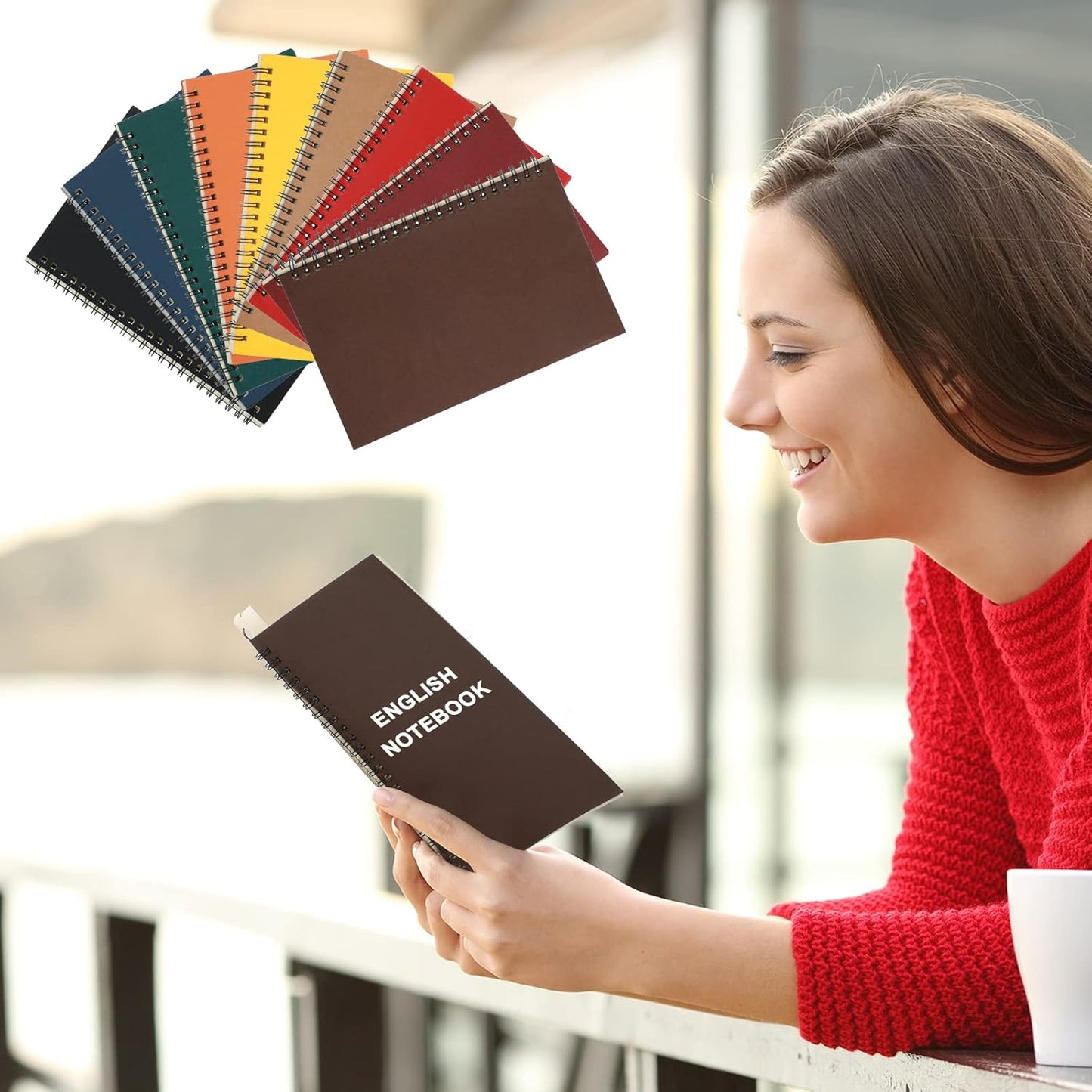 Yahenda Spiral Notebook Bulk A5 Journal Lined 8.3'' x 5.5'' Writing Composition Paper Small Notepad Subject Notebook for Students Office Business Back to School Supplies(Multi Color,18 Pcs)