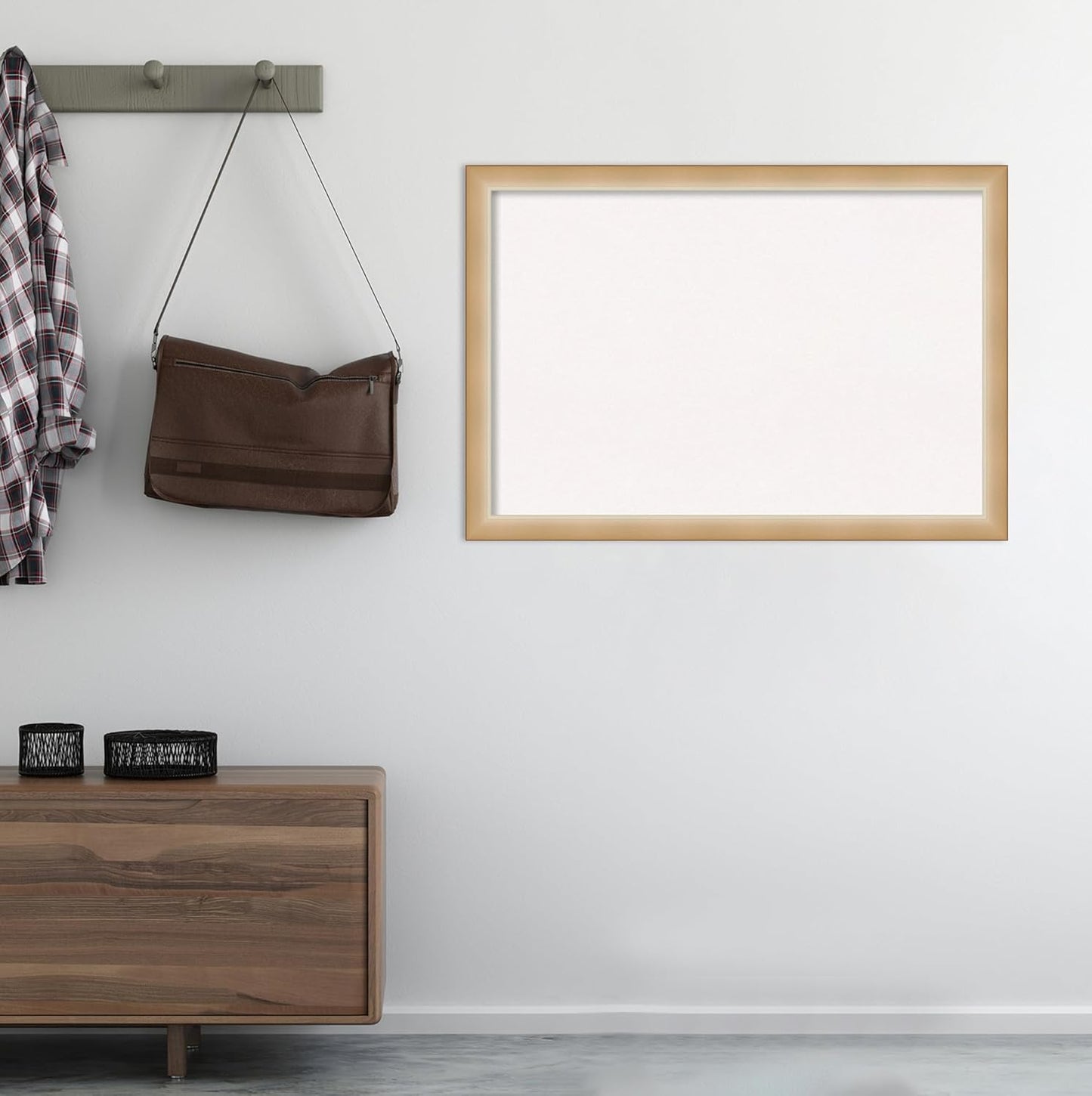 Amanti Art White Cork Board for Wall, 27x39 Vision Board with Gold Frame, Large Corkboard Office Decor for Home Organization, Modern Contemporary Corkboard Pinboard to display items for home