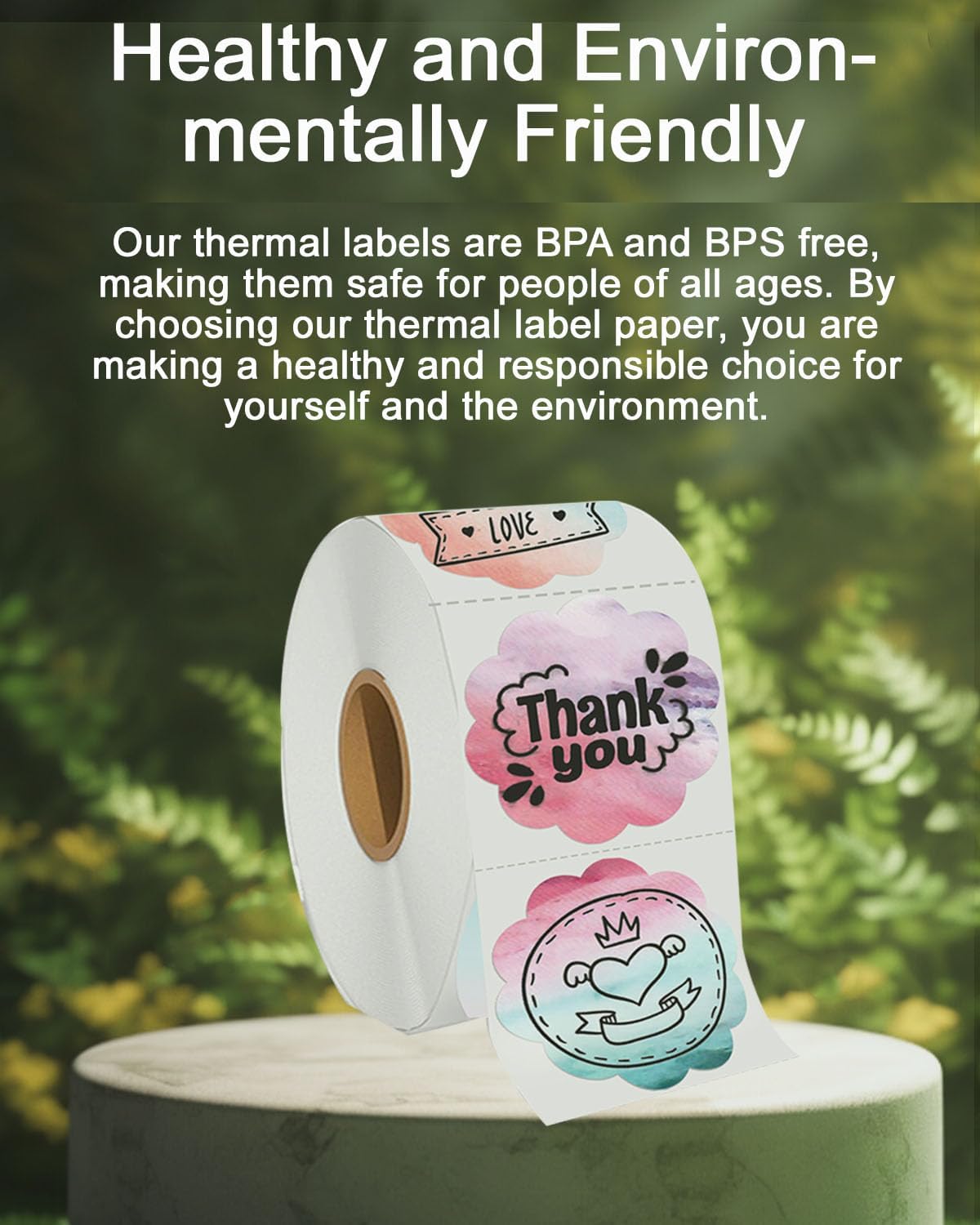 2''2'' Flower Thermal Sticker Labels, 500 Self-Adhesive Direct Thermal Labels/1 Roll, Multi-Purpose for DIY Logo Design, Name Tag, QR Code, Nebula