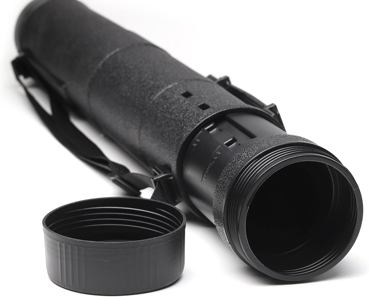 CALPALMY 2-Pack Extendable Poster Tubes Expand from 24.5” to 40” with Shoulder Strap | Carry Documents, Blueprints, Drawings and Art | Black Portable Durable Round Storage Cases with Lids and Labels