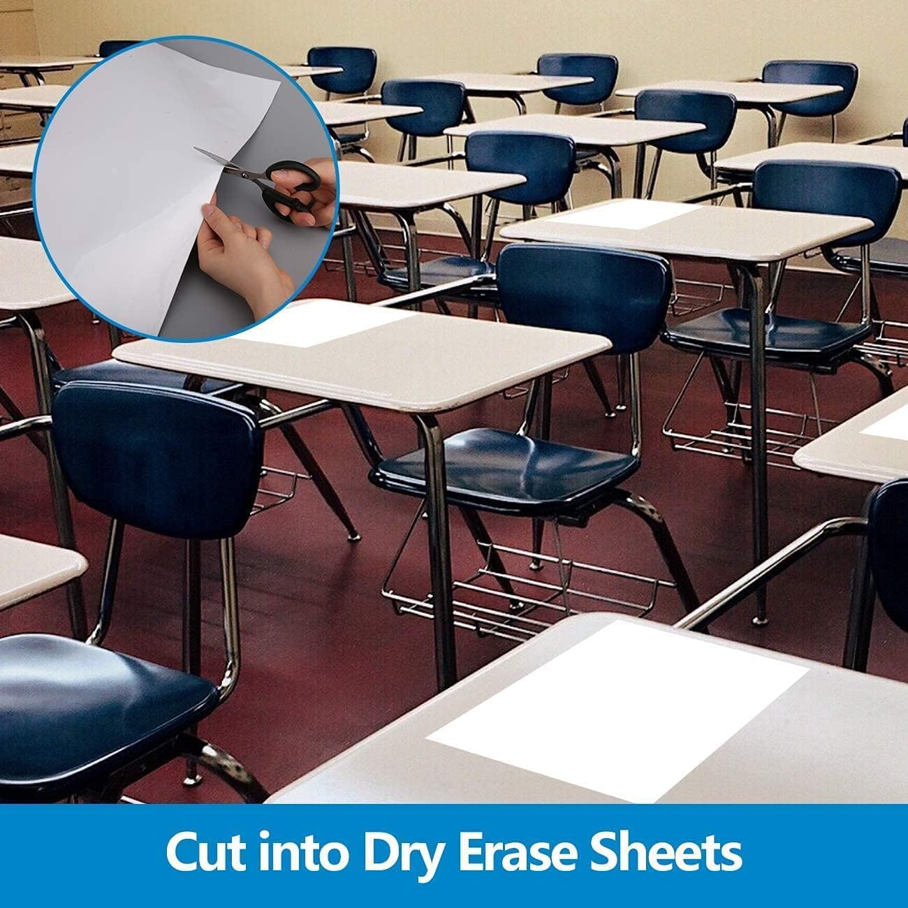 AFMAT Dry Erase Board Sticker, 48 x 36 inches White Board Wallpaper, Dry Erase Sticker for Wall, 4' x 3' Peel and Stick Whiteboard Contact Paper, Adhesive Whiteboard Roll, No Ghost, 3 Markers