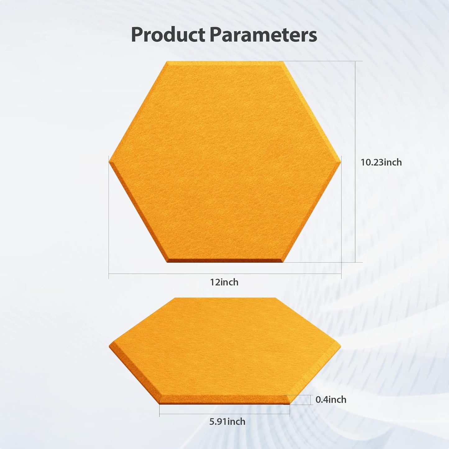 12 Pack Acoustic Panels Self Adhesive Sound Proof Foam, High Density Sound Acoustic Foam Panel, 12X10.23X0.4 Inch Hexagon Wall Panels in Home, Office, Reccording Room, Studio(Orange)