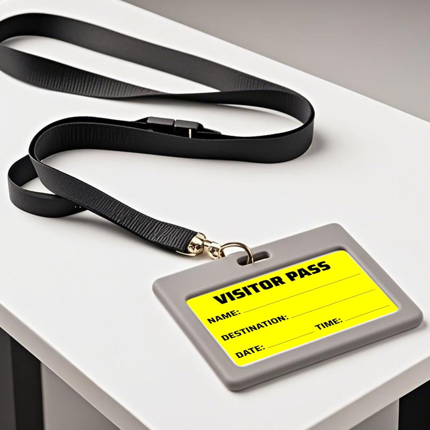 Visitor Pass Stickers – 300 Writable Name Tag Labels, 2 x 3 Inch, Self-Adhesive Identification Badges for Office, School, Events (300Pcs-Fluorescent Yellow)