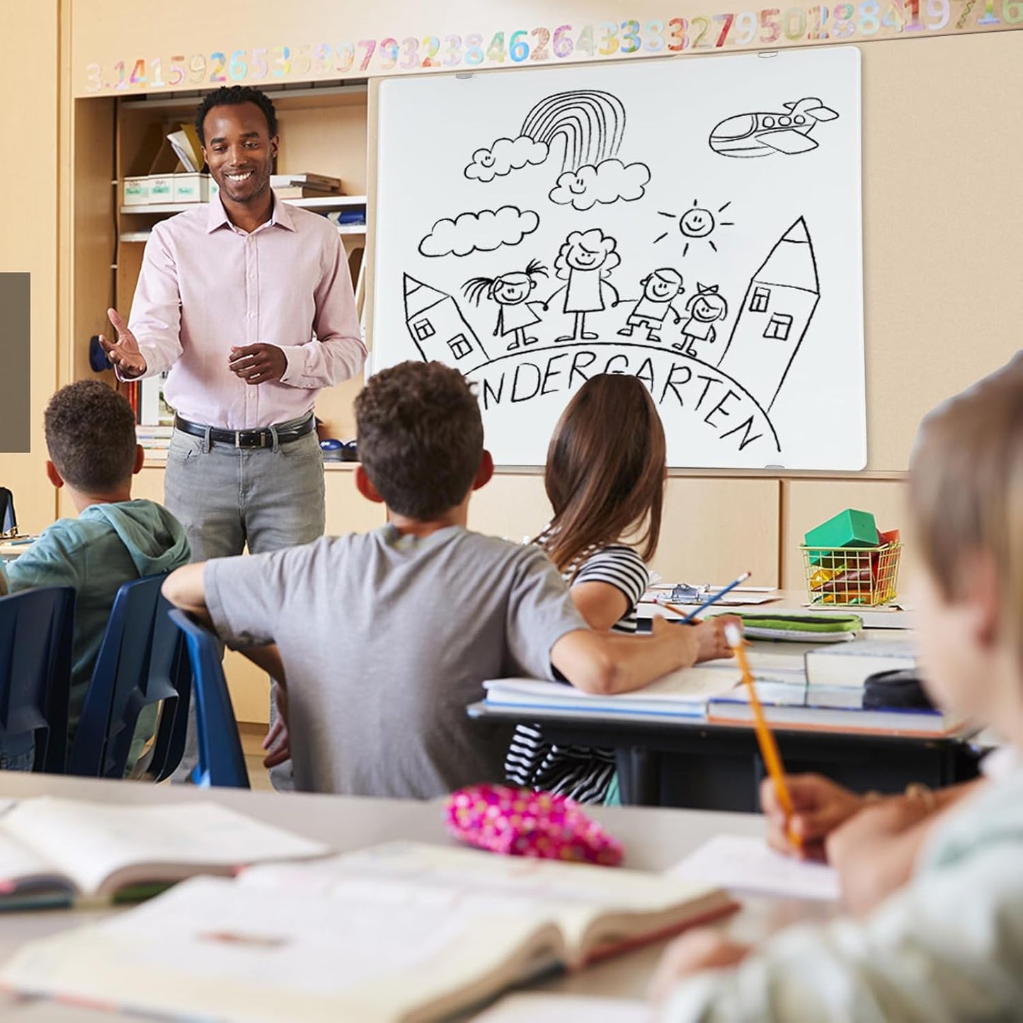 Wall-Mounted Magnetic Tempered Glass White Board Frameless Dry Erase Board Wall Mounted Ideal for Office Classroom School Kitchen and Home,Durable Whiteboard Frameless (36''x24'')