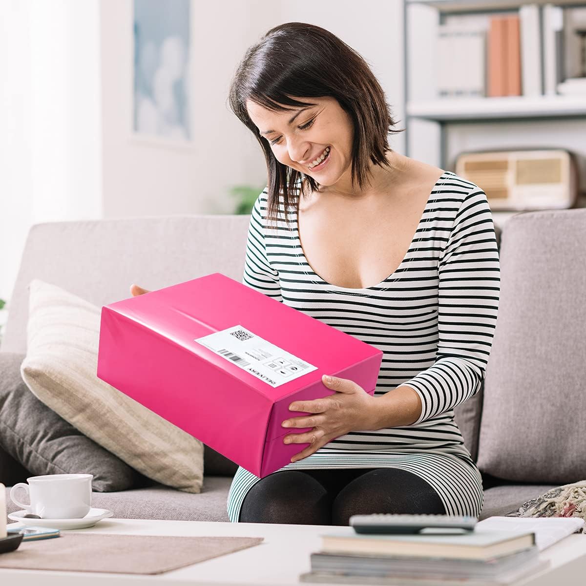 UCGOU Poly Mailers 24x24 Inch Hot Pink 100 Pack Extra Large Shipping Bags Strong Thick Mailing Envelopes Self Seal Adhesive Waterproof and Tear Proof Boutique Postal for Clothing Quilt and More