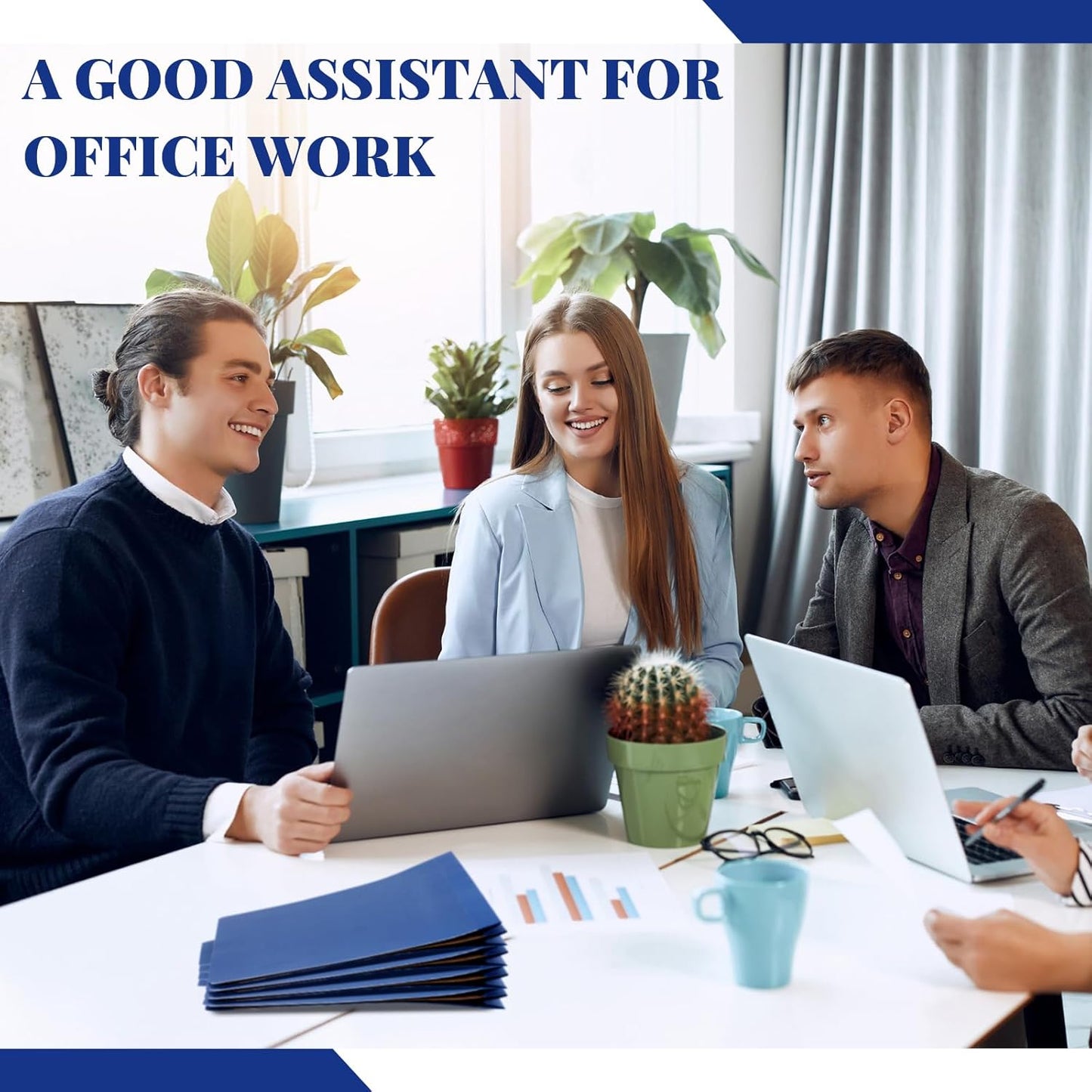 12 Pcs Classification Folders Letter Size, 3 Divider Pressboard File Folder with Fasteners, Expanding File Organizer Bulk for Teachers, Clergy, Office, Church, Christmas Donations (Dark Blue)