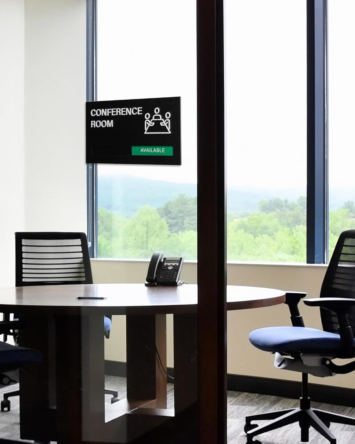 Conference Room Door Signs for Office, Meeting In Progress Door Sign, In Use Available Slider Indicator Tells Whether Room Vacant Or Occupied