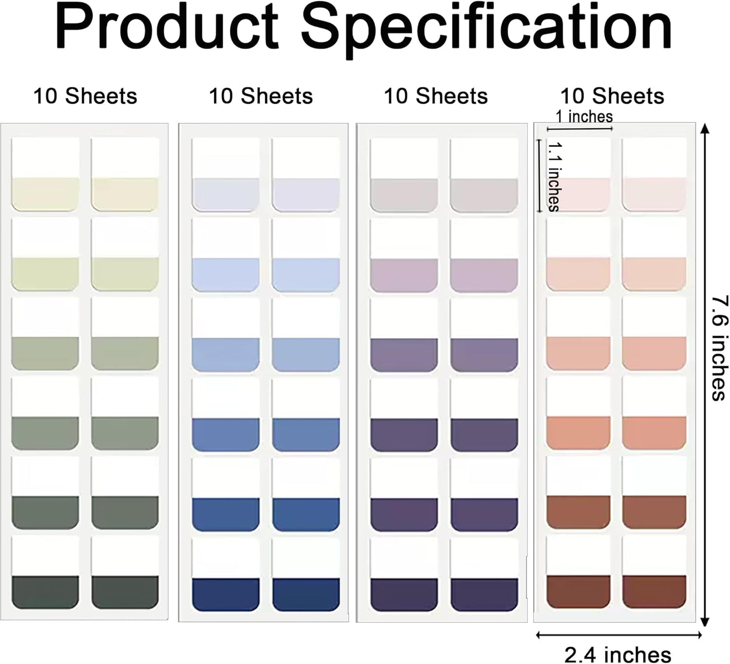 Potanro Book Tabs 480 PCS Annotation Tabs Transparent Sticky Notes Tabs for Notebooks 1 Inch Repositionable Index Tabs for Annotating Books and File Classification (Medium)