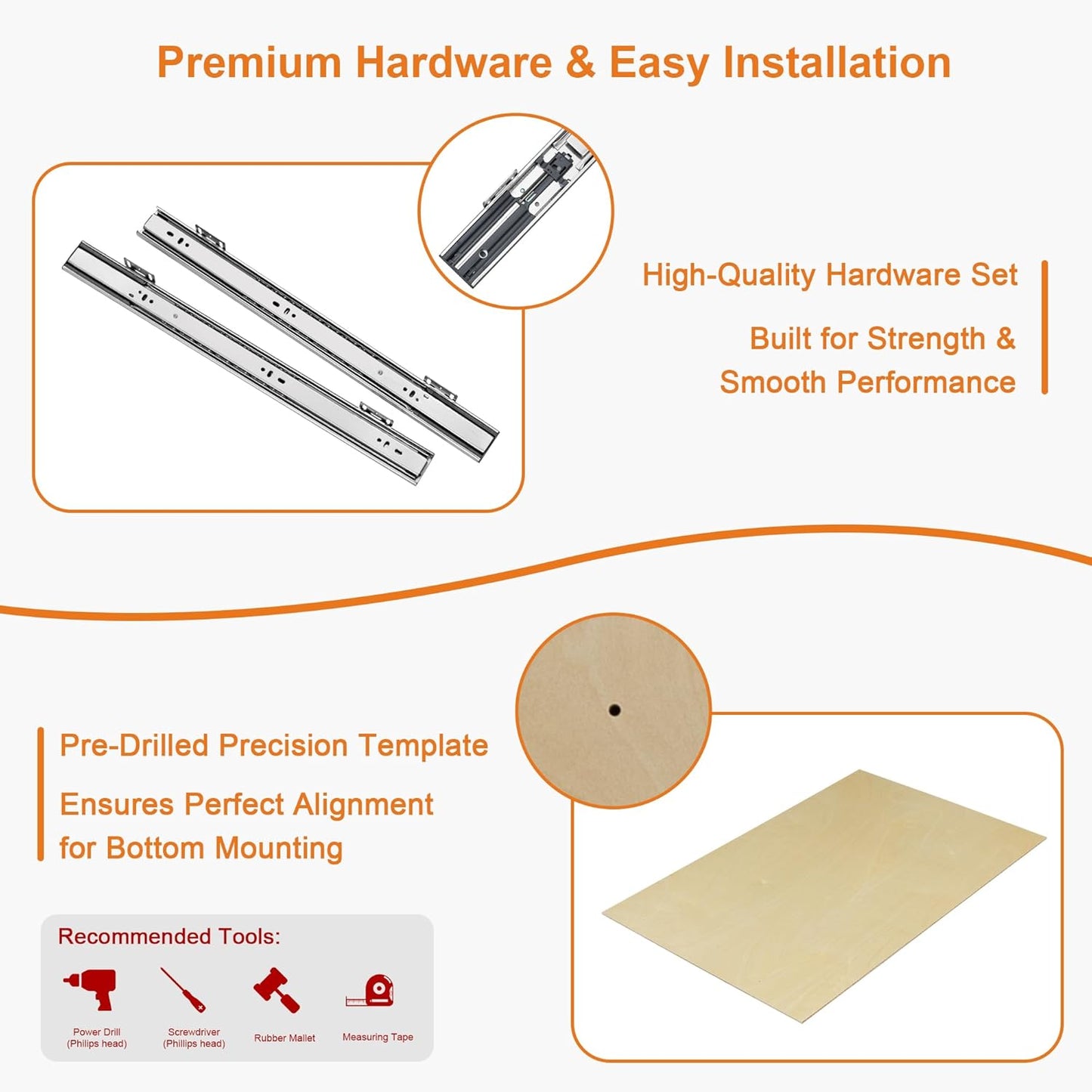 ALINE FURNITURE Birch Pull Out Drawers for Cabinets, 32" W x 21" D Slide Out Shelves for Kitchen Cabinets, Fits 33" Opening, Soft-Close 75-lb Slides, with Pre-Drilled Wood Template, Cabinet Organizer